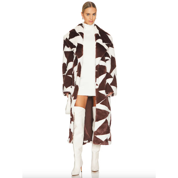Ronny Kobo Ilia Two-tone Faux Fur Coat - Picture 3 of 14